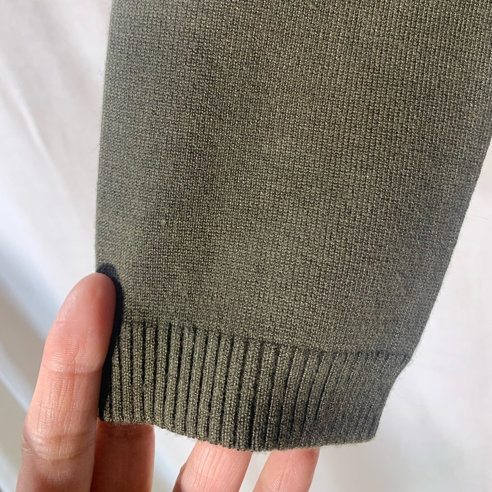 Linea By Louis Dell’Olio Olive Green Quilted women’s sweater Jacket Size 8 - Picture 6 of 9